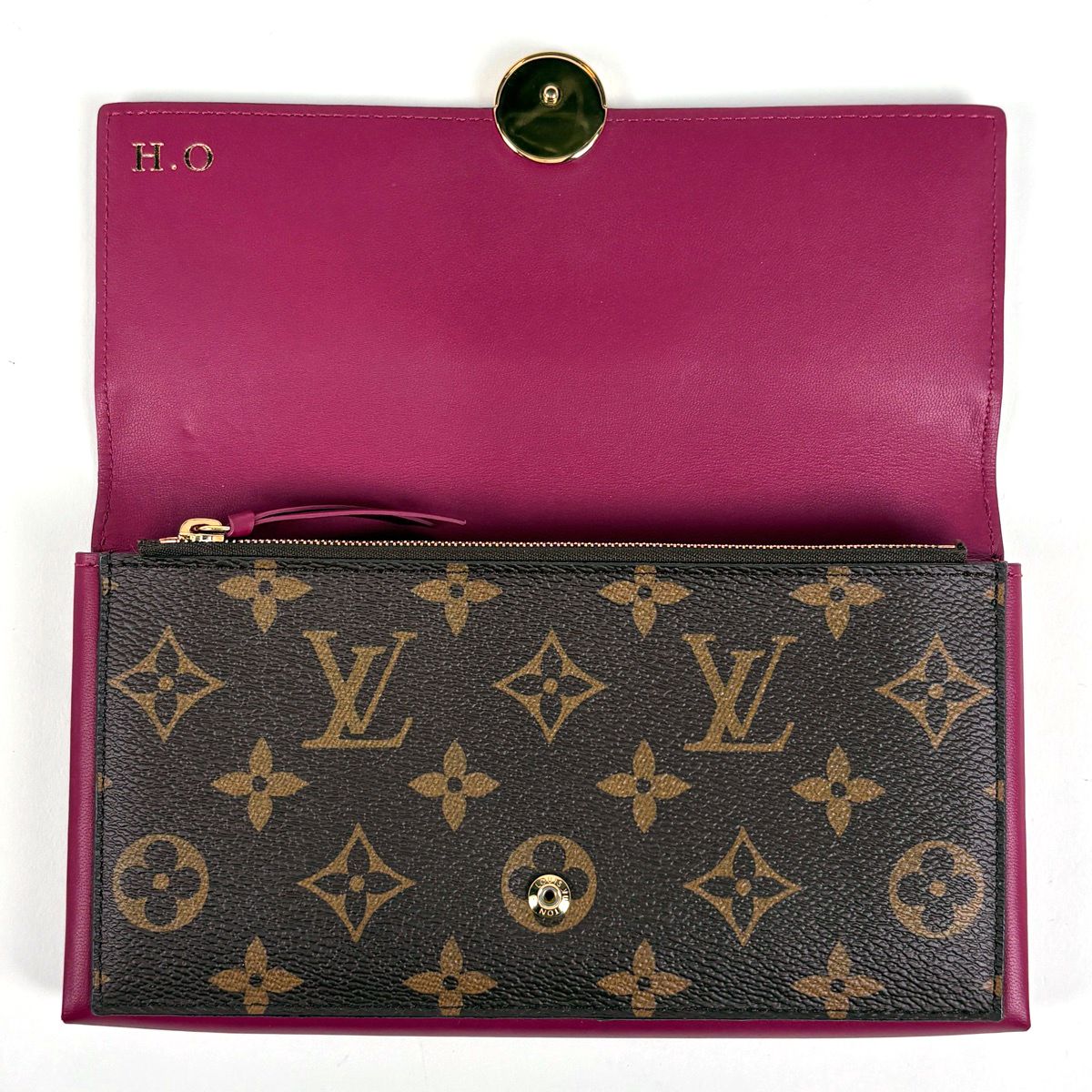 Louis Vuitton Portefeuille Floral Wallet Monogram Brown Fuchsia — view 7