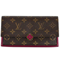 Louis Vuitton Portefeuille Floral Wallet Monogram Brown Fuchsia