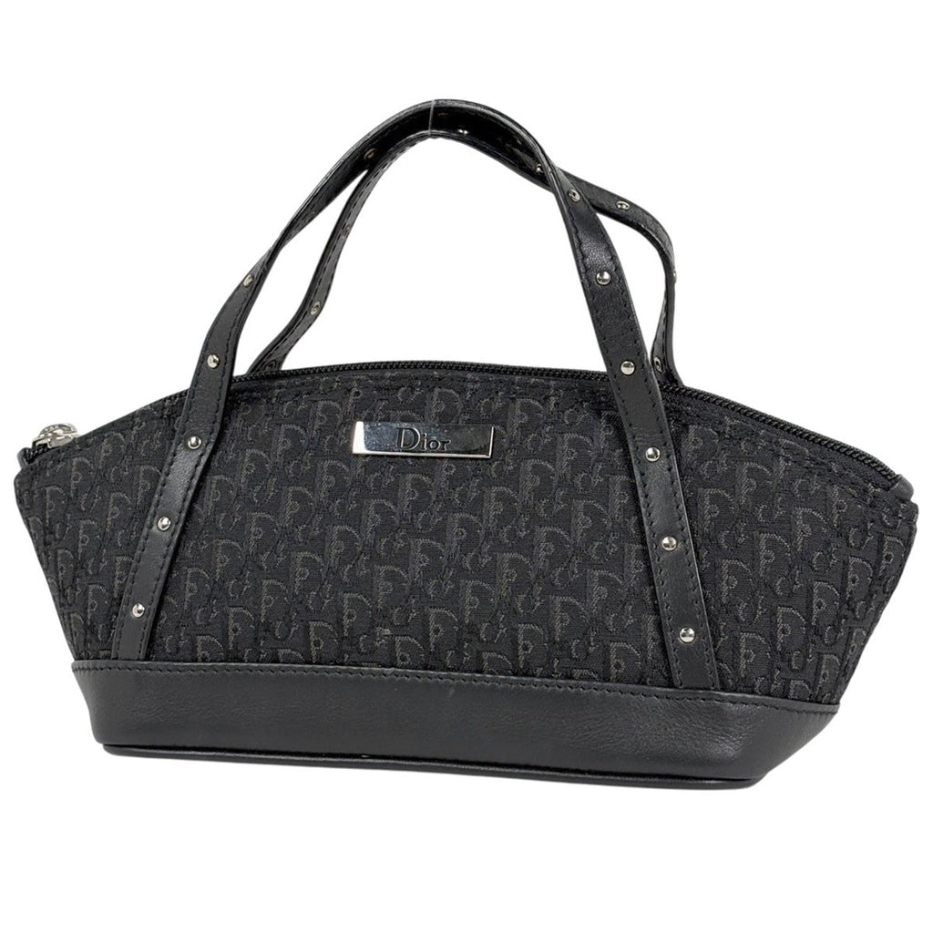 Dior Trotter Pattern Handbag Street Chic Logo Canvas Black