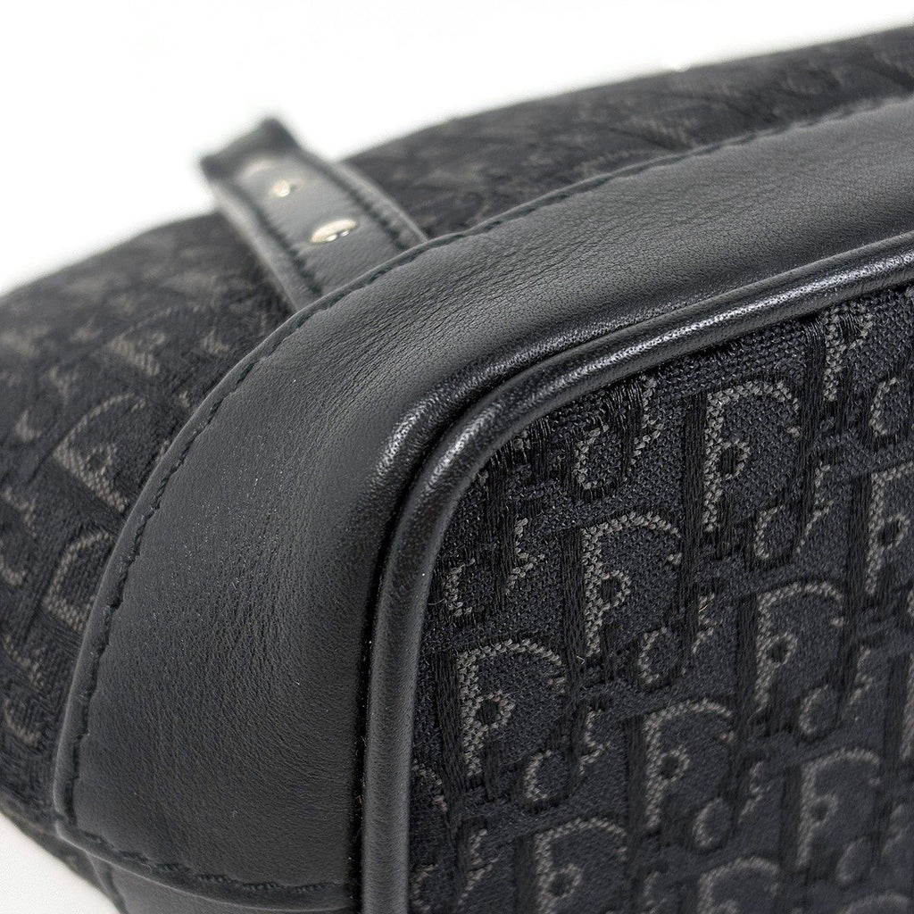 Dior Trotter Pattern Handbag Street Chic Logo Canvas Black — view 3