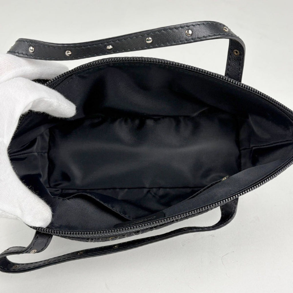 Dior Trotter Pattern Handbag Street Chic Logo Canvas Black — view 9
