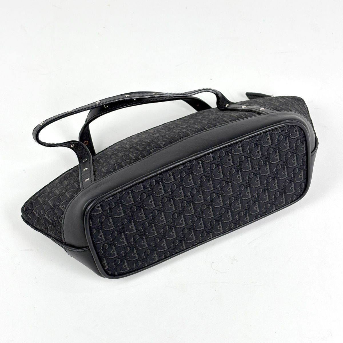 Dior Trotter Pattern Handbag Street Chic Logo Canvas Black — view 2