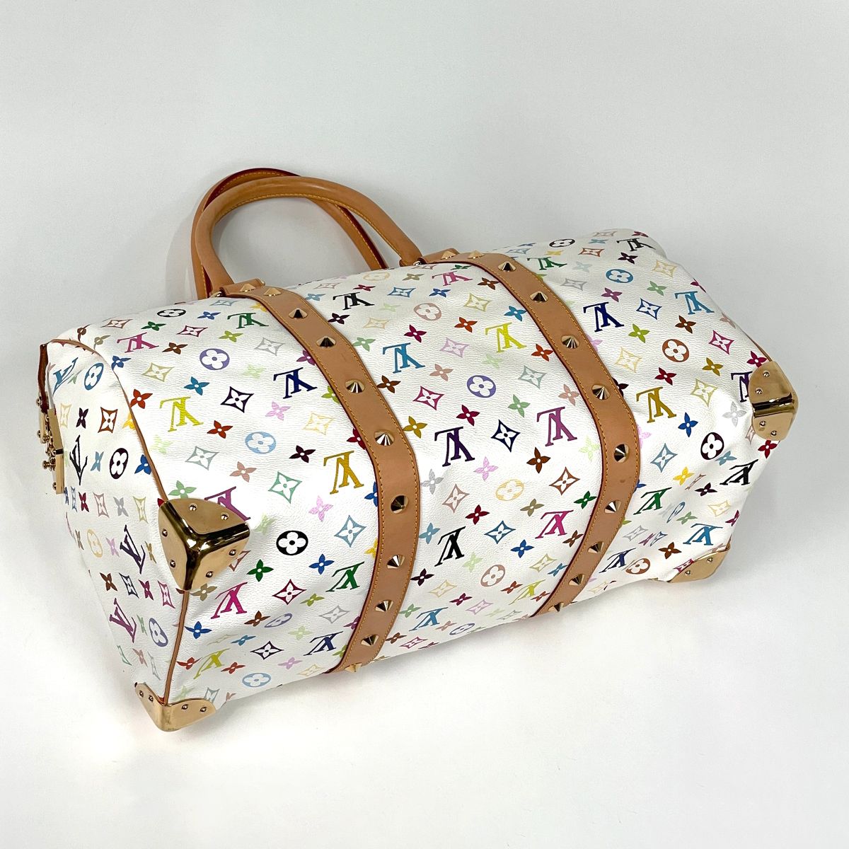 Louis Vuitton Keepall 45 Boston Bag Monogram Multicolor Blanc s — view 2