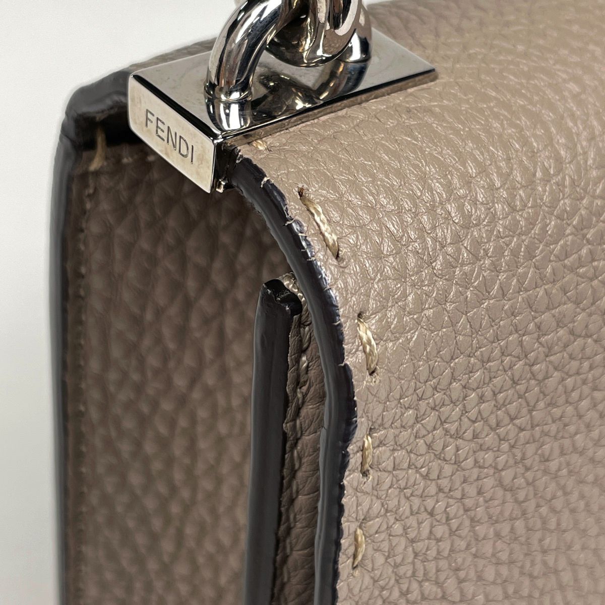 Fendi Selleria Shoulder Bag 2-Way Kuoio Leather Beige — view 4