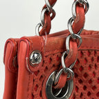 Chanel CC Logo Chain Shoulder Bag French Viera Perforated Leather Orange — view 5
