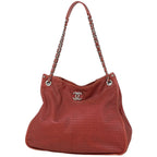 Chanel CC Logo Chain Shoulder Bag French Viera Perforated Leather Orange