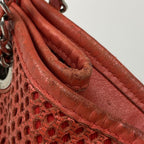 Chanel CC Logo Chain Shoulder Bag French Viera Perforated Leather Orange — view 7