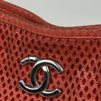 Chanel CC Logo Chain Shoulder Bag French Viera Perforated Leather Orange — view 4