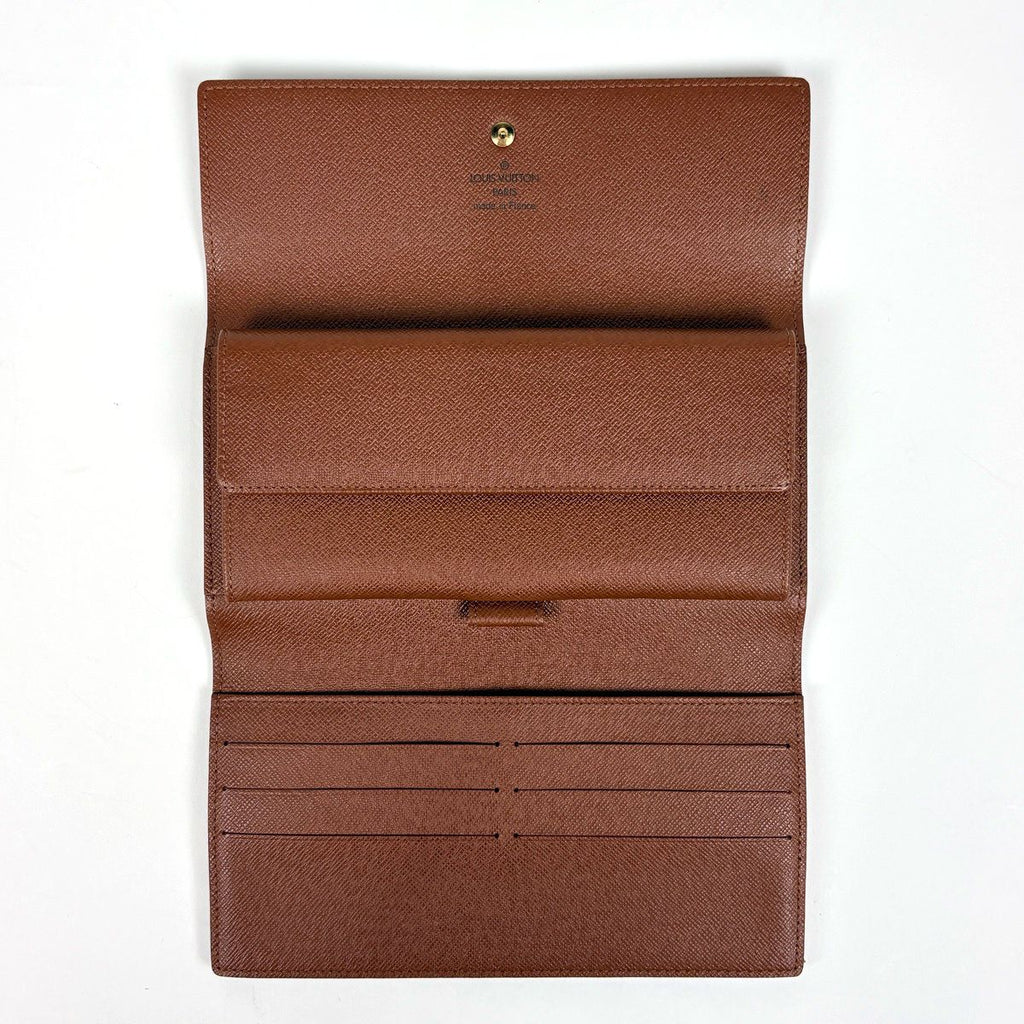 Louis Vuitton Porte Tresor International Trifold Wallet Monogram Brown — view 6