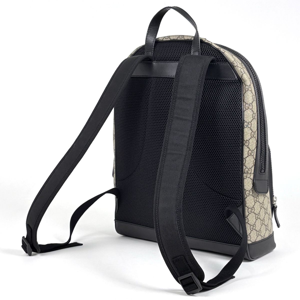 Gucci GG Pattern Backpack Sac Beige Black — view 2