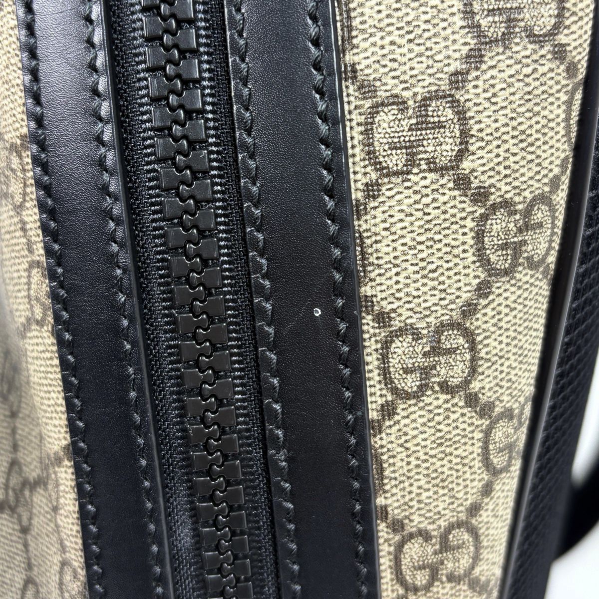 Gucci GG Pattern Backpack Sac Beige Black — view 5