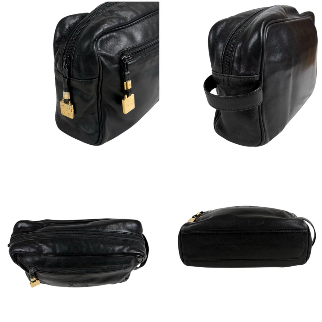 Loewe Anagram Logo Clutch Multi Pouch Black Leather — view 4