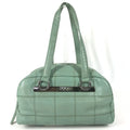 Chanel Shoulder Bag CC Logo Choco Bar Caviar Leather Blue