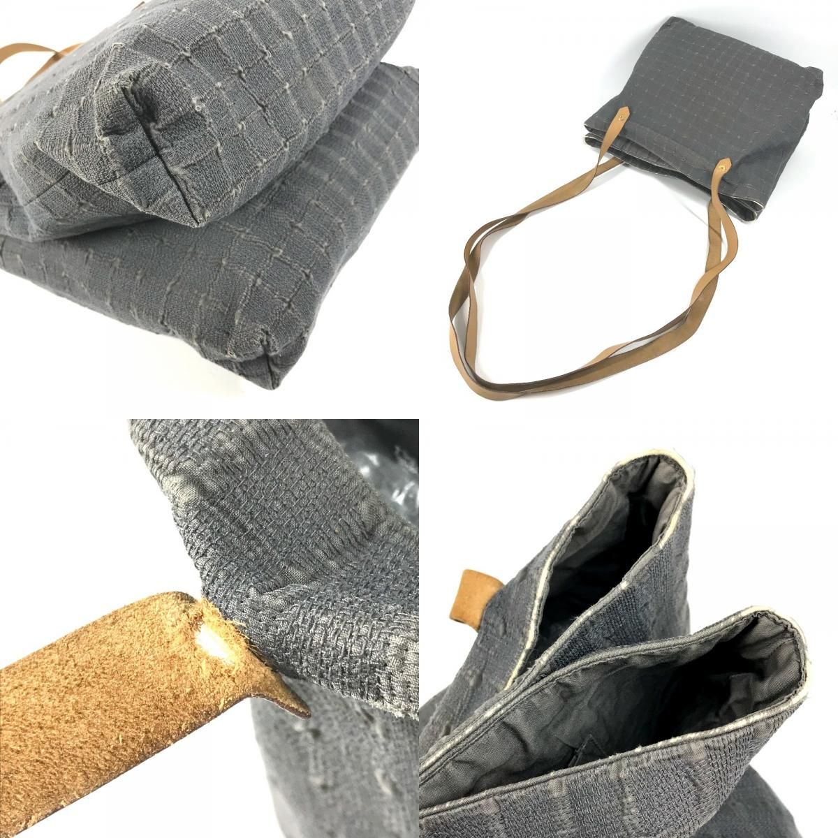 Hermes Shoulder Bag Amedaba Cabas de Poche Cotton Gray — view 7