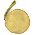 Chanel Makeup Pouch CC Logo Nylon Yellow