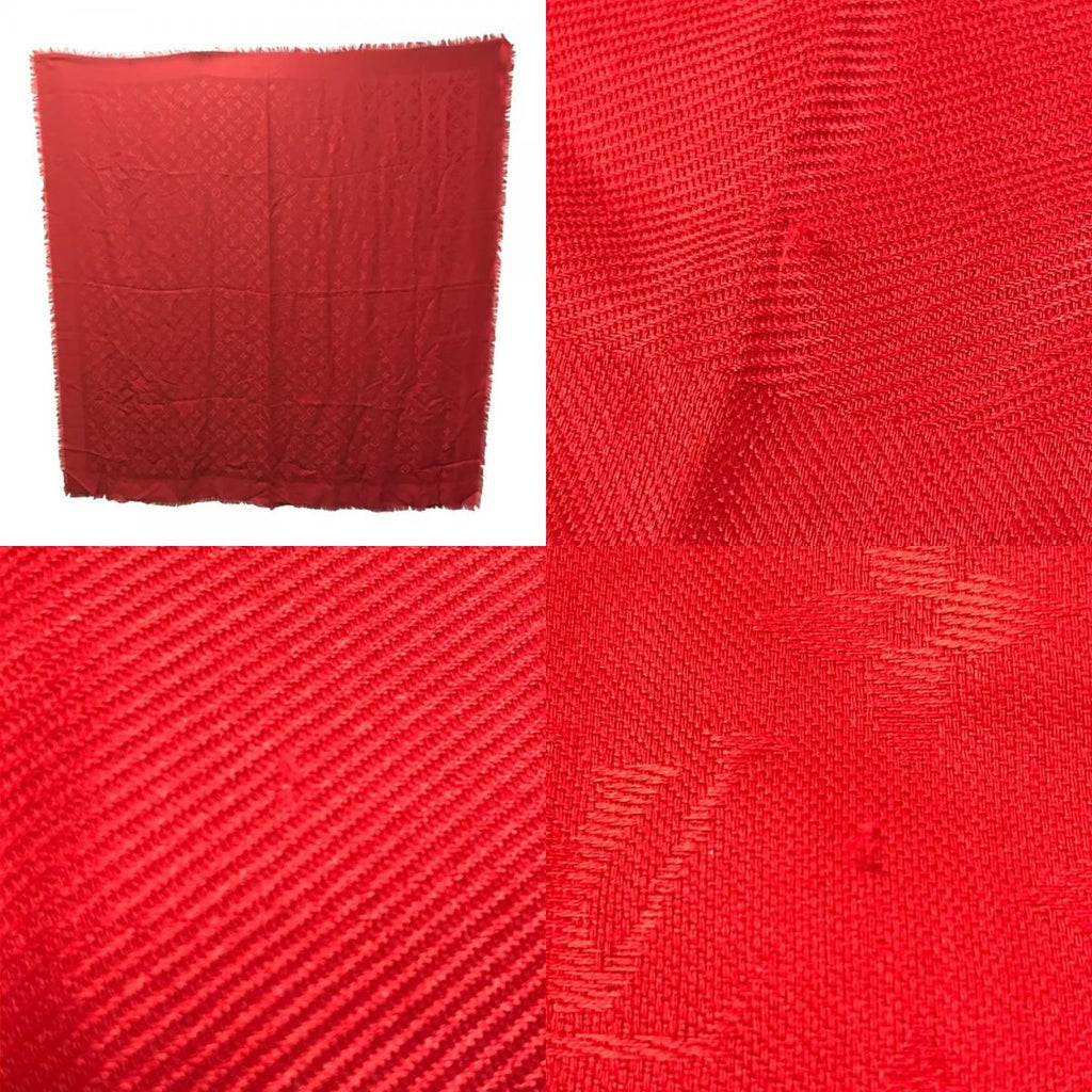 Louis Vuitton Shawl Large Wool Red Scarf — view 9