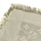Louis Vuitton Shawl Monogram Large Wool Beige Scarf — view 4