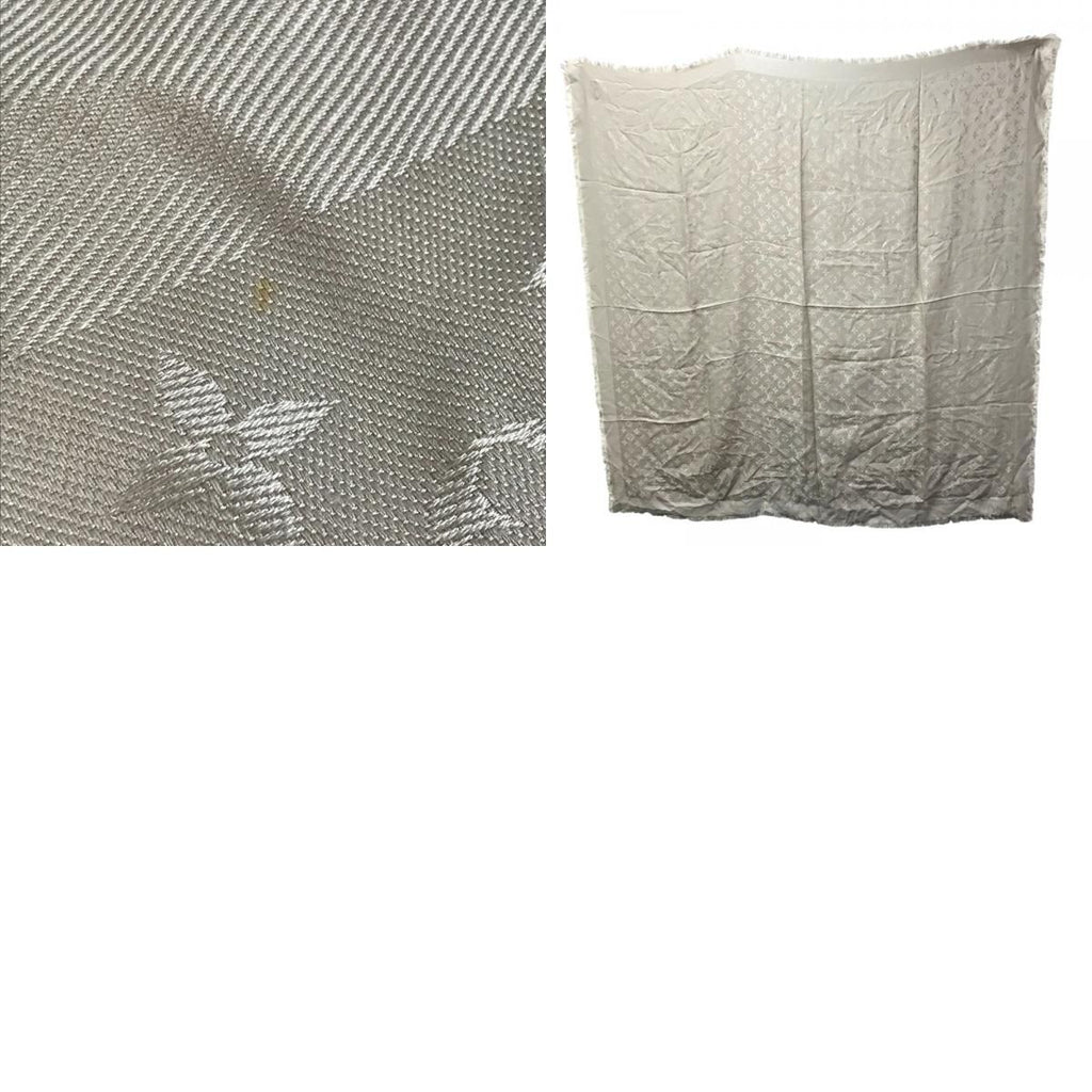 Louis Vuitton Shawl Monogram Large Wool Beige Scarf — view 9