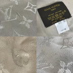 Louis Vuitton Shawl Monogram Large Wool Beige Scarf — view 8