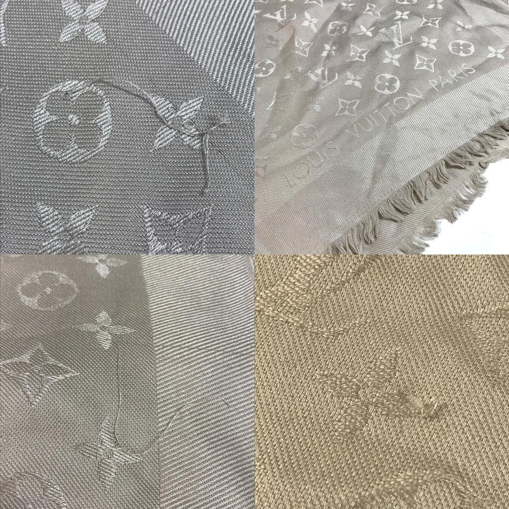 Louis Vuitton Shawl Monogram Large Wool Beige Scarf — view 7