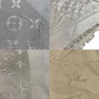 Louis Vuitton Shawl Monogram Large Wool Beige Scarf — view 7