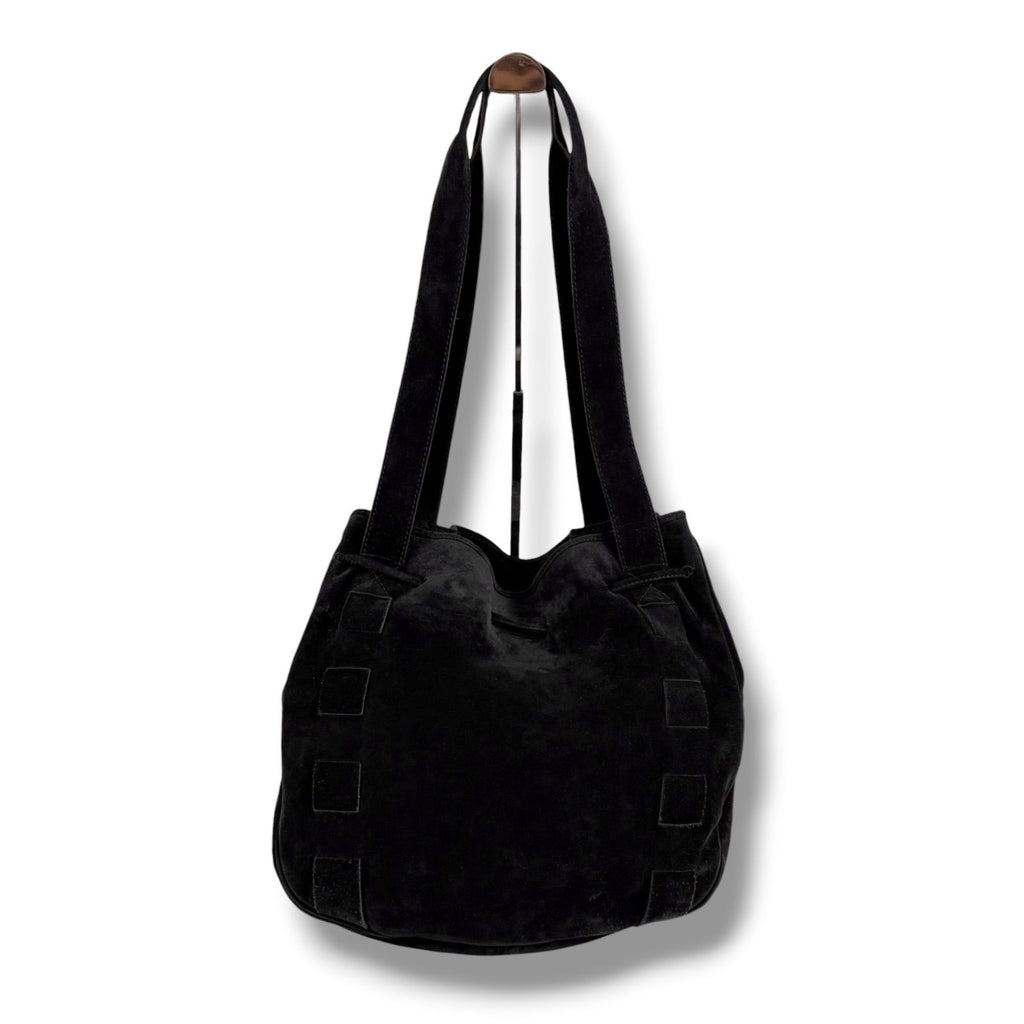 Bottega Veneta Tassel Drawstring Shoulder Bag Tote Black Suede Leather — view 2