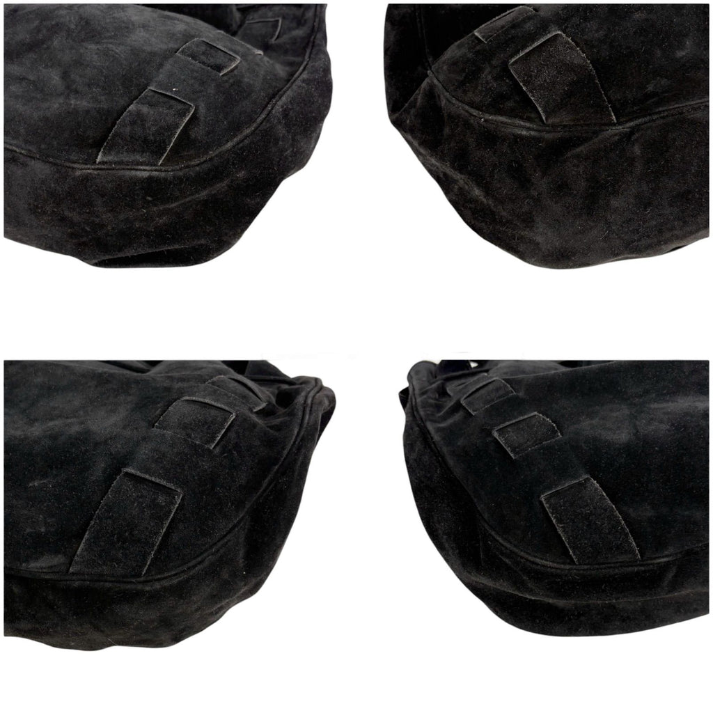 Bottega Veneta Tassel Drawstring Shoulder Bag Tote Black Suede Leather — view 4