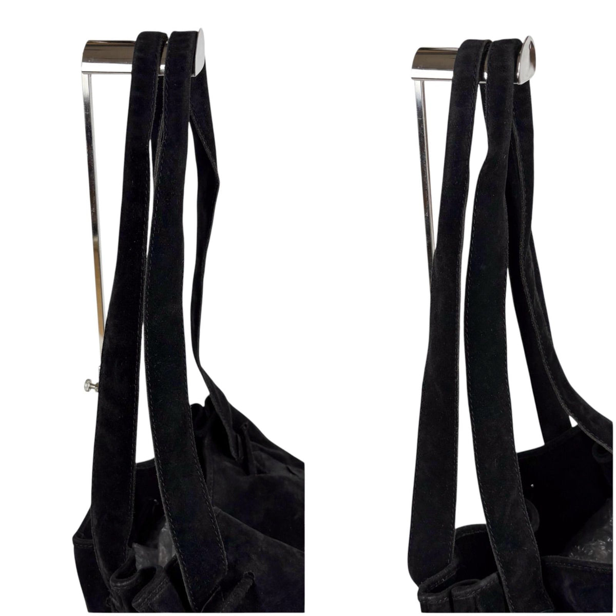 Bottega Veneta Tassel Drawstring Shoulder Bag Tote Black Suede Leather — view 6