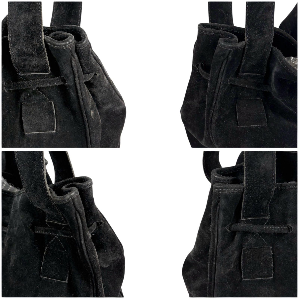 Bottega Veneta Tassel Drawstring Shoulder Bag Tote Black Suede Leather — view 3