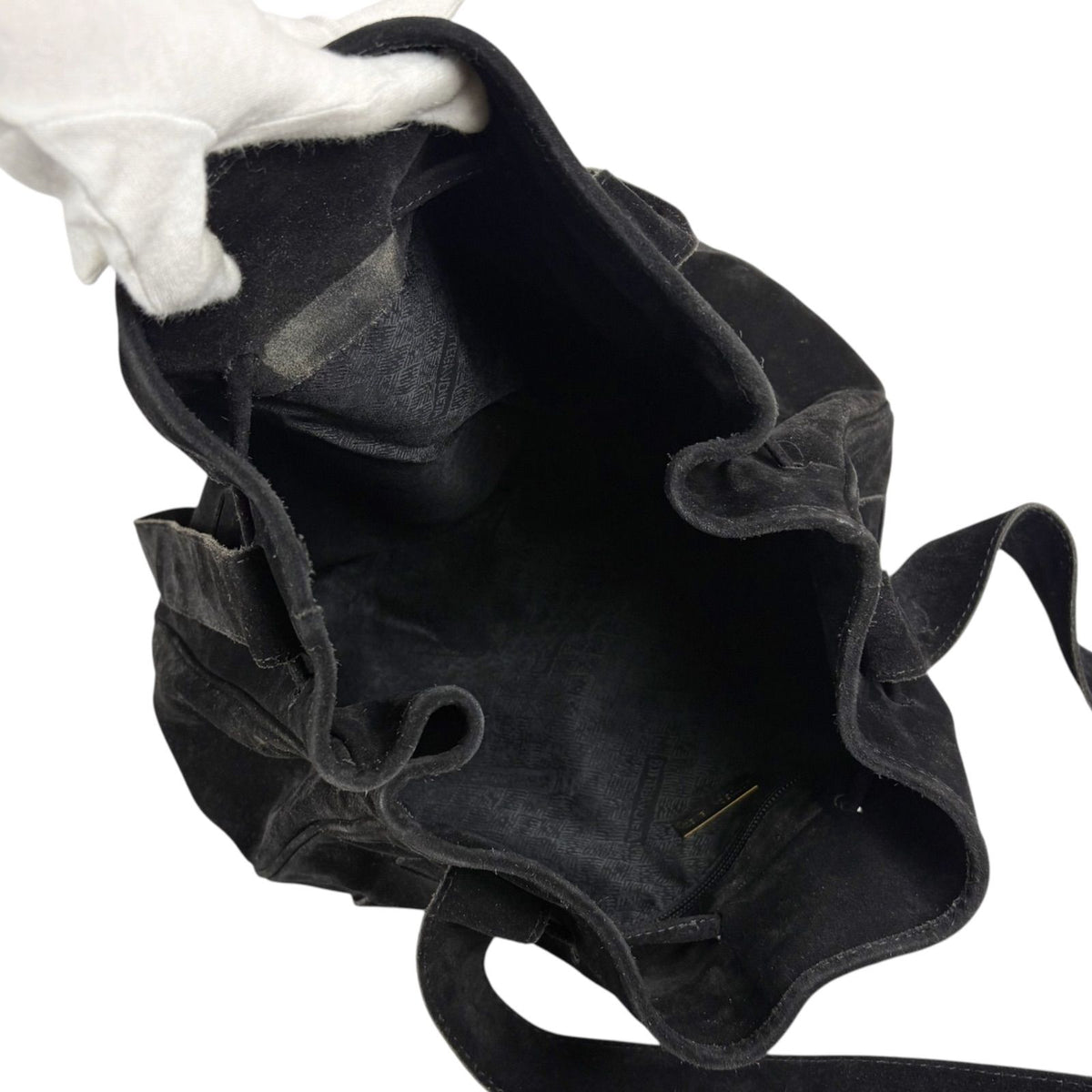 Bottega Veneta Tassel Drawstring Shoulder Bag Tote Black Suede Leather — view 8