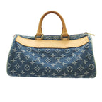 Louis Vuitton Handbag Monogram Denim Neo Speedy Gold Leather Mini Boston Purse — view 3