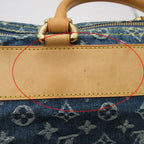 Louis Vuitton Handbag Monogram Denim Neo Speedy Gold Leather Mini Boston Purse — view 8