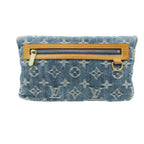Louis Vuitton Clutch Pochette Plat Monogram Denim Gold Second Party Indigo — view 3