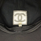 Chanel Sports Cap CC Logo Croco Embossed Leather Mesh Cap Hat Black — view 7