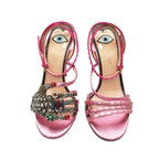 Gucci Sandals Visual Decoration Studded Pearl GG Shoes Pink