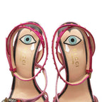 Gucci Sandals Visual Decoration Studded Pearl GG Shoes Pink — view 7