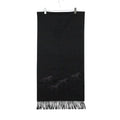 Hermes Scarf Shawl Cashmere Wild Horse Leather Patch Black