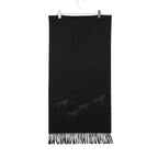 Hermes Scarf Shawl Cashmere Wild Horse Leather Patch Black