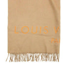 Louis Vuitton Scarf Cashmere Shawl Large Fringe Logo Camel — view 2
