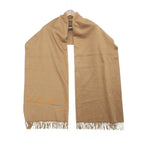 Louis Vuitton Scarf Cashmere Shawl Large Fringe Logo Camel