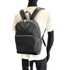 Gucci GG Embossed Black Silver Leather Backpack — view 7