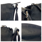 Gucci Black GG Canvas Leather Shoulder Bag Pochette — view 5