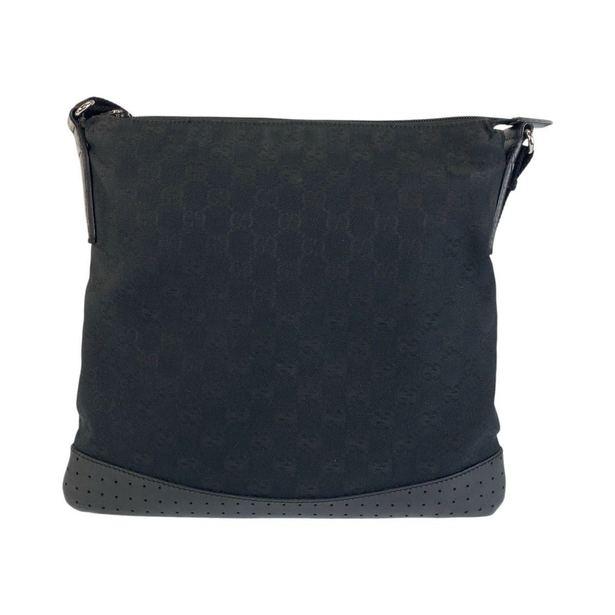Gucci Black GG Canvas Leather Shoulder Bag Pochette — view 2