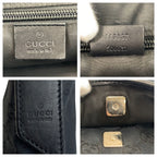 Gucci Black GG Canvas Leather Shoulder Bag Pochette — view 3
