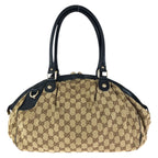 Gucci Ski 2-Way Beige Black Gold GG Canvas Leather Shoulder — view 2