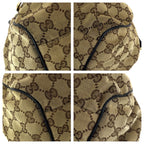 Gucci Ski 2-Way Beige Black Gold GG Canvas Leather Shoulder — view 3