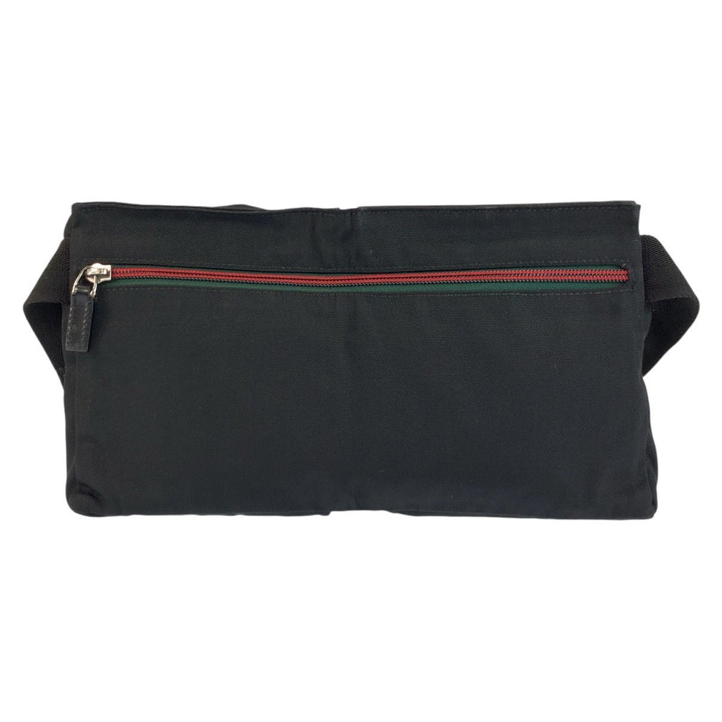 Gucci Sherry Line Black Nylon Leather Belt — view 2