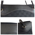 Gucci Black GG Canvas Leather Tote Shoulder — view 5
