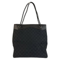 Gucci Black GG Canvas Leather Tote Shoulder