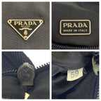 Prada Tessuto Black Silver Nylon Handbag Pouch — view 3
